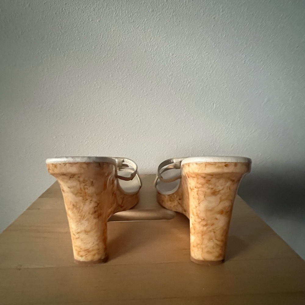 Vintage Bebe Wedge Sandals with Wooden Accents - Picture 7 of 11